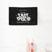 Letzte Disco Silver Retro Bachelorette Willkommen Banner (InSitu)