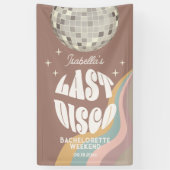 Letzte Disko 70er Retro Groovy Bachelorette Wochen Banner (Vertikal)