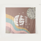 Letzte Disko 70er Retro Groovy Bachelorette Wochen Wandteppich (Vorderseite (Horizontal))