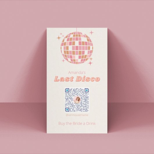 Letzte Disko Junggeselinnen-Abschied Venmo Card Platzkarte