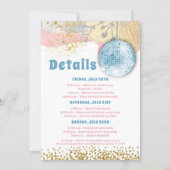 Letzte Disko Retro Glam Bachelorette Blauer Rosa Einladung (Rückseite)