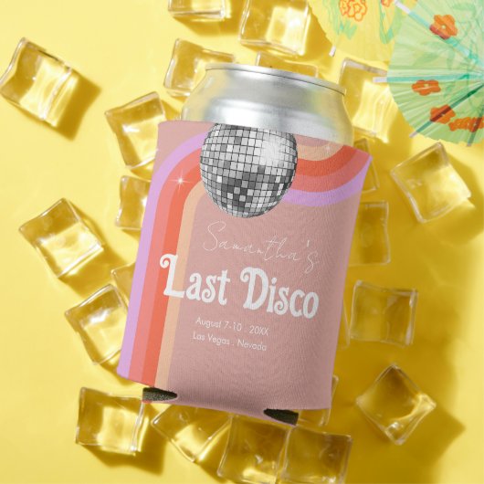 Letzte Disko Retro Rosa Bachelorette Wochenende Dosenkühler (In Situ Sommer)