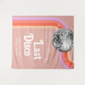 Letzte Disko Retro Rosa Bachelorette Wochenende Wandteppich (Vorderseite (Horizontal))