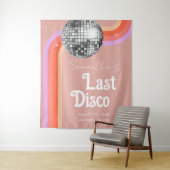 Letzte Disko Retro Rosa Bachelorette Wochenende Wandteppich (Beispiel)