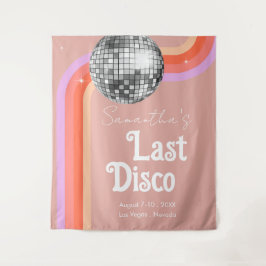 Letzte Disko Retro Rosa Bachelorette Wochenende Wandteppich