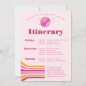 Letzte Disko Rosa Bachelorette Wochenende Ausflug Einladung (Rückseite)