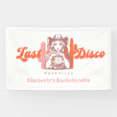 Letzte Disko Rosa Cowgirl Junggeselinnen-Abschied Banner (Horizontal)