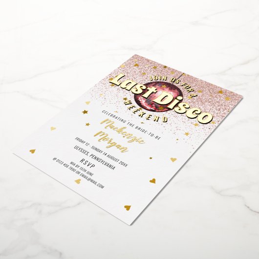 Letzte Diskothek am Wochenende Junggeselinnen-Absc Folieneinladung (Gedreht)