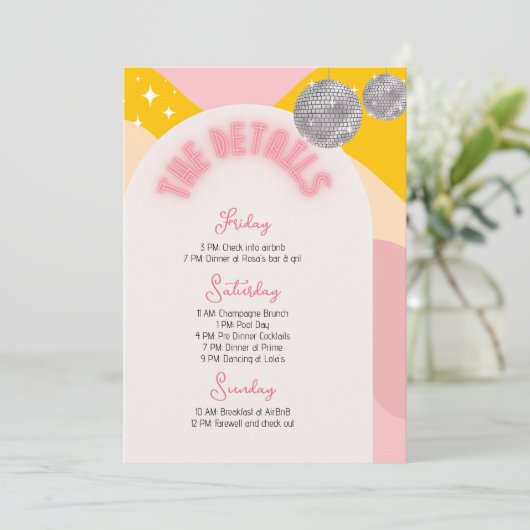 Letzte Diskothek Bachelorette Einladung (Stehend Vorderseite)