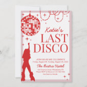 Letzte Diskothek Bachelorette Einladung (Vorderseite)