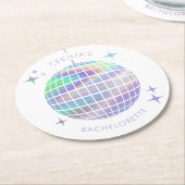 Letzte Diskothek Bachelorette Runder Pappuntersetzer (Angewinkelt)