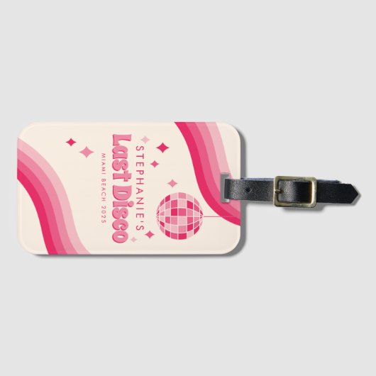 Letzte Diskothek Bachelorette Wochenende Custom Lu Gepäckanhänger (Vorderseite (Horizontal))