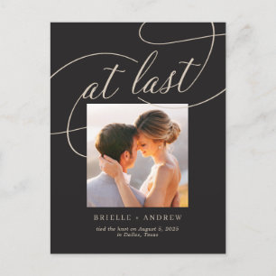 Letzte Editable Farbe Hochzeit Ankündigung Postca Postkarte