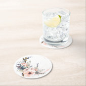 Letzte empfindliche Blume: Personalisierter Hochze Runder Pappuntersetzer (Vor Ort)