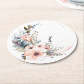 Letzte empfindliche Blume: Personalisierter Hochze Runder Pappuntersetzer (Angewinkelt)