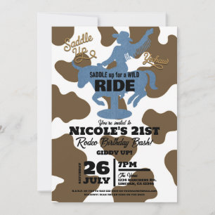 Letzte Fahrt Denim Cowgirl Western Geburtstagspart Einladung