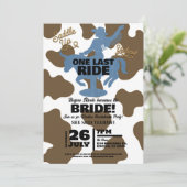 Letzte Fahrt Denim Cowgirl Western Junggeselinnen- Einladung (Stehend Vorderseite)