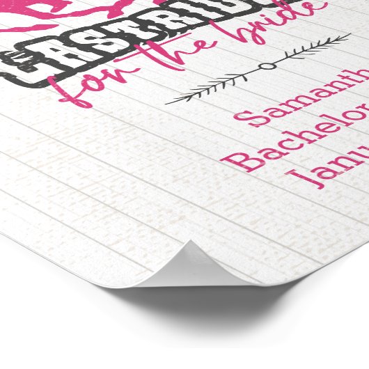 Letzte Fahrt mit dem Bride Poster in Pink (Ecke)