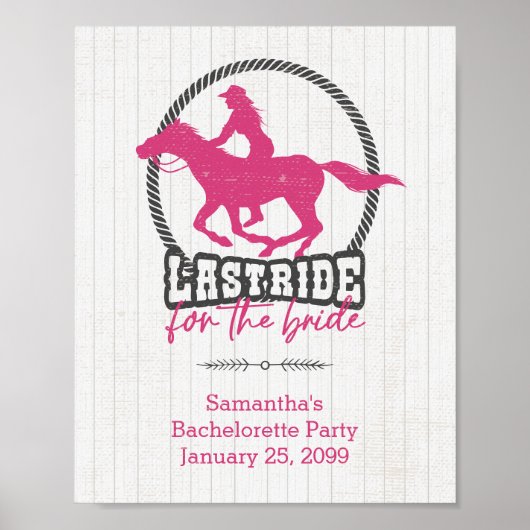 Letzte Fahrt mit dem Bride Poster in Pink (Vorne)