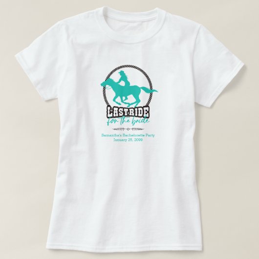 Letzte Fahrt mit türkisfarbenem T - Shirt (Design vorne)