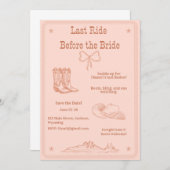 Letzte Fahrt vor dem Western Bachelorette Einladung (Vorne/Hinten)