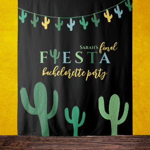 Letzte Fiesta Cactus Bachelorette Foto Hintergrund Wandteppich