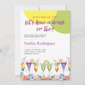 Letzte Fiesta Cocktails Bachelorette Brautparty Einladung (Vorderseite)