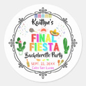 Letzte Fiesta Mexicana-Junggesellinnen-Abschiedspa Runder Aufkleber (Vorderseite)