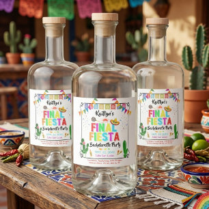 Letzte Fiesta Mexicana Junggesellinnenabschied Alkoholflaschenetikett