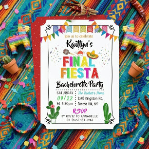 Letzte Fiesta Mexicana Junggesellinnenabschied Einladung