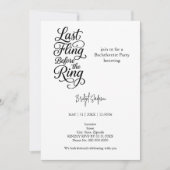 letzte Flut vor dem Ring Bachelorette Script Einladung (Vorderseite)