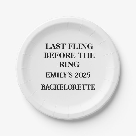 Letzte Flying Tellers Individuelle Name & Year Bac Pappteller (Vorderseite)