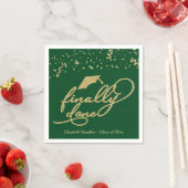 Letzte Gold Script Green Graduation Party Serviette (Beispiel)
