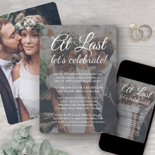 Letzte Hochzeitsfeier 2 Foto und weißer Text Einladung