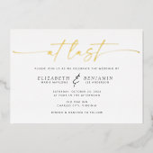 Letzte horizontale Hochzeit Folieneinladung (Vorderseite)