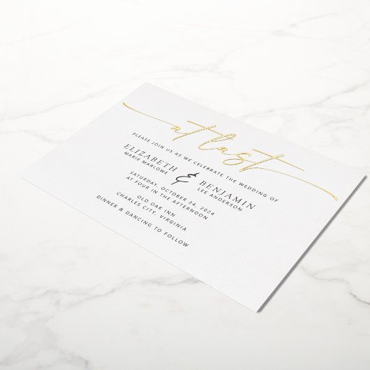 Letzte horizontale Hochzeit Folieneinladung (Gedreht)