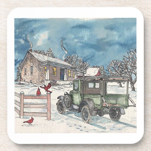 Letzte Lieferung von Holz Getränkeuntersetzer (Vorderseite)