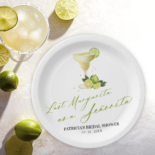 Letzte Margarita als Señorita Junggesellinnenabsch Pappteller