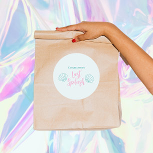 Letzte Meerjungfrau Muschel Strand Junggesellinnen Runder Aufkleber