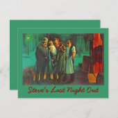 LETZTE NACHT AUSSERHALB BACHELOR PARTY EINLADEN Gu Einladung (Vorne/Hinten)