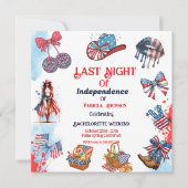 Letzte Nacht der Unabhängigkeit 4. von Bachelorett Einladung (Vorderseite)