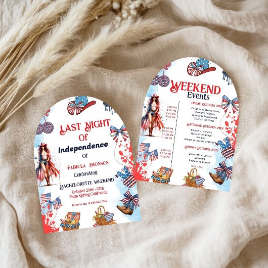 Letzte Nacht der Unabhängigkeit 4. von Bachelorett Einladung