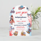 Letzte Nacht der Unabhängigkeit 4. von Bachelorett Einladung (Stehend Vorderseite)