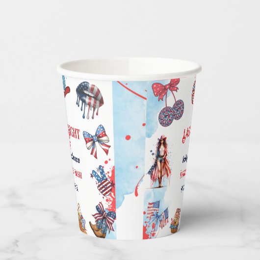 Letzte Nacht der Unabhängigkeit 4. von Bachelorett Pappbecher (Links)