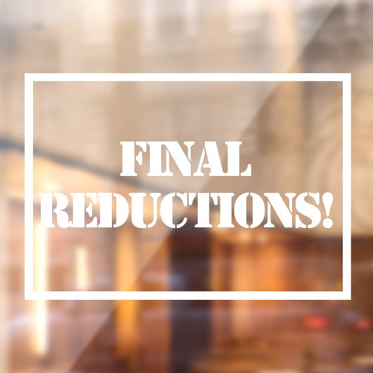 Letzte Reduzierungen Signierung Fensteraufkleber (Blatt 2)