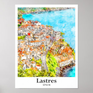 Letzte Reise Spanien Wasserfarbenhandzeichnung Poster