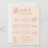 Letzte Rodeo Bachelorette Weekend Funky Hand gezog Einladung (Rückseite)