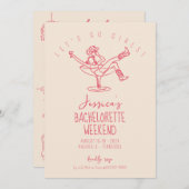 Letzte Rodeo Bachelorette Weekend Funky Hand gezog Einladung (Vorne/Hinten)