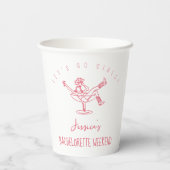 Letzte Rodeo Bachelorette Weekend Funky Hand gezog Pappbecher (Rückseite)