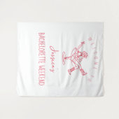 Letzte Rodeo Bachelorette Weekend Funky Hand gezog Wandteppich (Vorderseite (Horizontal))